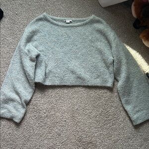Cozy Gray Cropped Sweater